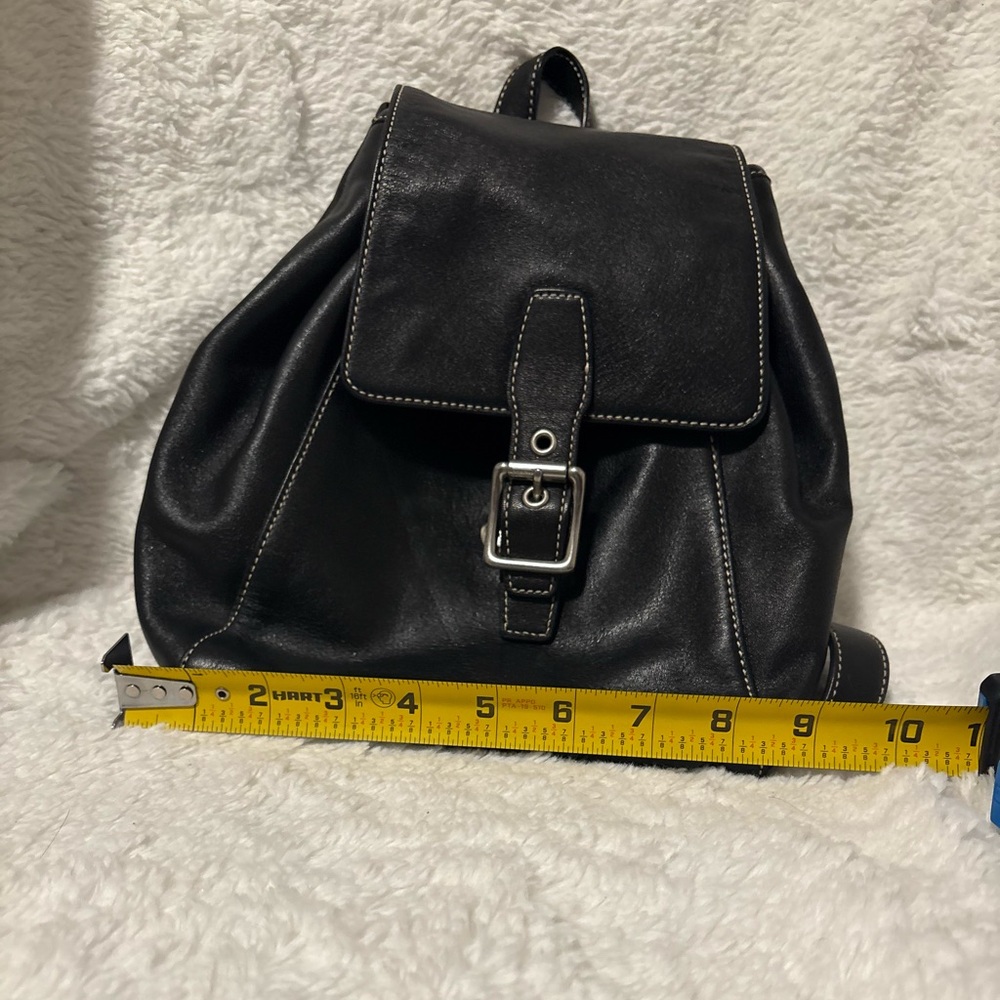 Coach Black Leather Drawstring Bag - Picture 4 of 5